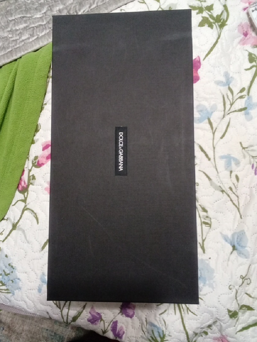 Dolce & Gabbana Black Textured Shoe Box with Center Logo